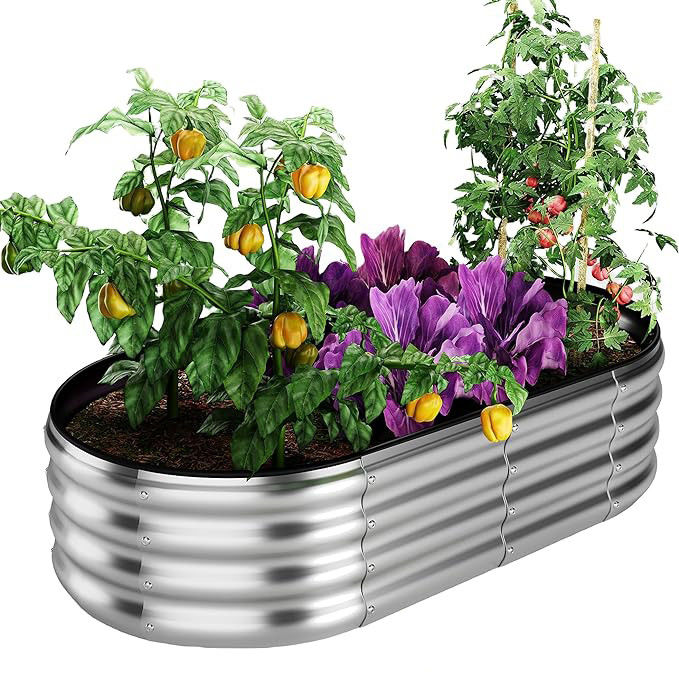 7*3*1 Ft Planteur cultiver boîte de jardin élevé lit de fleurs galvanisé Planteur métallique élevé lit de jardin Kit pour le jardinage en plein air