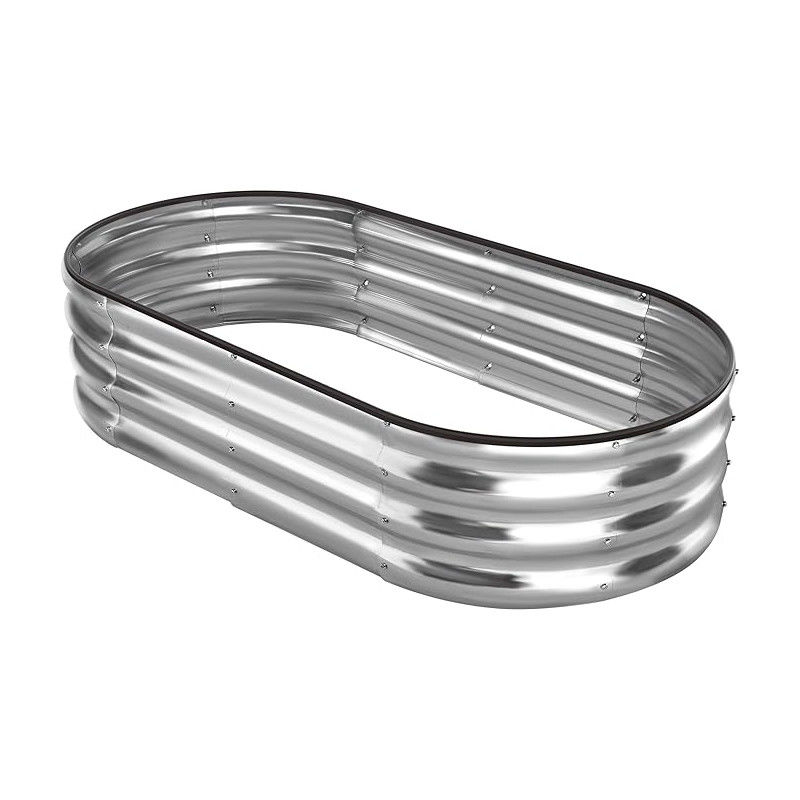 8*3*1Ft Plantador cultivar caixa de jardim levantado canteiro de flores galvanizado Metal Plantador levantado Kit de cama de jardim para jardinagem ao ar livre