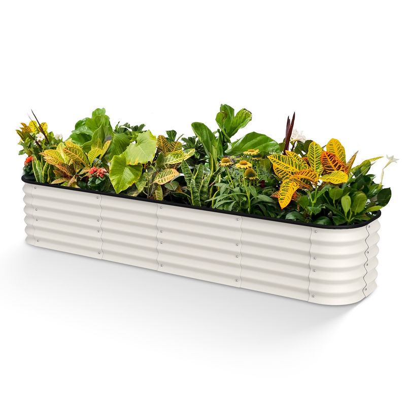 8*2*1,5 ft modulaire en acier galvanisé ovale surélevé jardinier planteur lit pour les fleurs