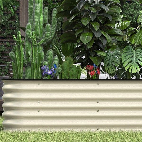 8*2*1,5 ft modulaire en acier galvanisé ovale surélevé jardinier planteur lit pour les fleurs