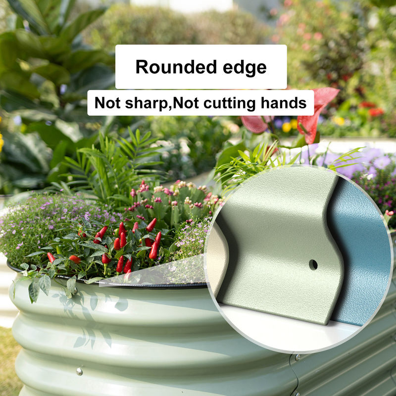 Yüksek Güçlü 8*3.5*1.5ft Galvanize Oval Yükseltilmiş Yatak Çantası Bahçecilik İçin