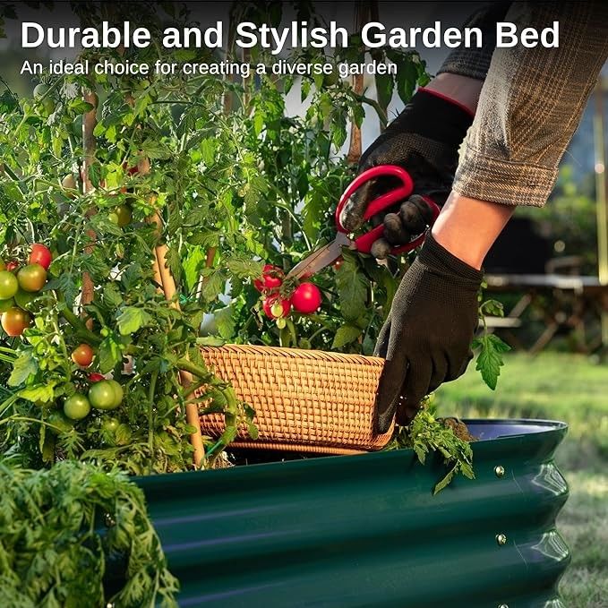 6.4*2.6*2 Ft Verde escuro Levantado Cama de jardim Exterior Para Vegetais Levantado Camas de jardim Para Flor jardim Plantador Caixa
