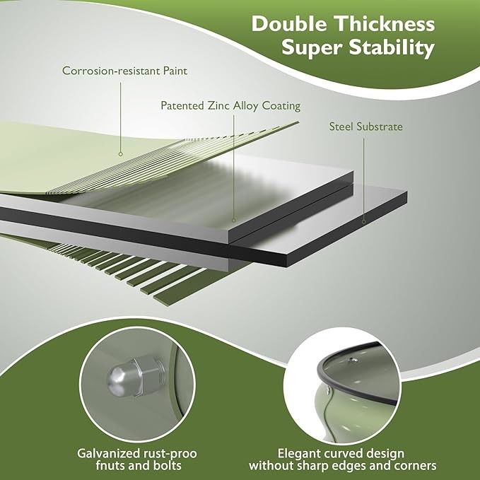 Camas de jardim elevadas galvanizadas Caixa de plantação exterior com borda de segurança Camas elevadas de metal para jardinagem 6.4 * 2.6 * 2 Ft