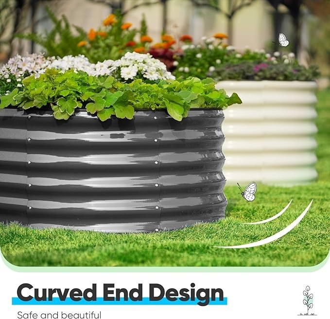 Raised Garden Bed Kits Galvanized Raised Bed For Gardening Vegetables Flowers 6.4*2.6*2 Ft Metal Raised Planter Bed