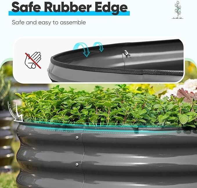 Raised Garden Bed Kits Galvanized Raised Bed For Gardening Vegetables Flowers 6.4*2.6*2 Ft Metal Raised Planter Bed