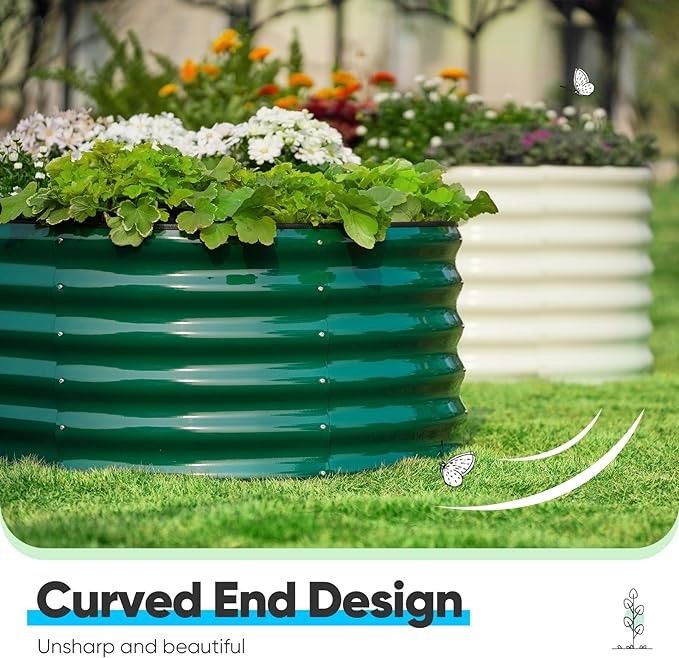 Ζυγισμένο αυξημένο κήπο Kit κρεβάτι 7,9 * 2 * 2,6 Ft Metal Planter Box για λαχανικά furit βότανο εξωτερικό πίσω αυλή σκούρο πράσινο