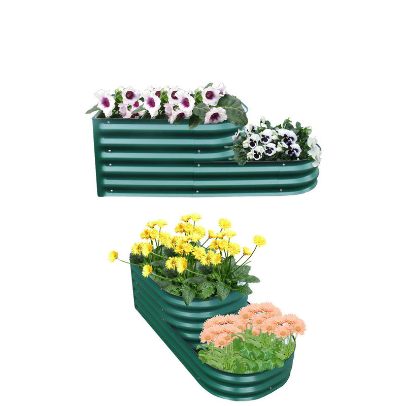 D Shape Modular Metal Garden Bed Galvanised Raised Beds 4.3*2*1.4 Ft
