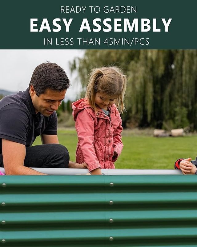 D Shape Modular Metal Garden Bed Galvanised Raised Beds 4.3*2*1.4 Ft