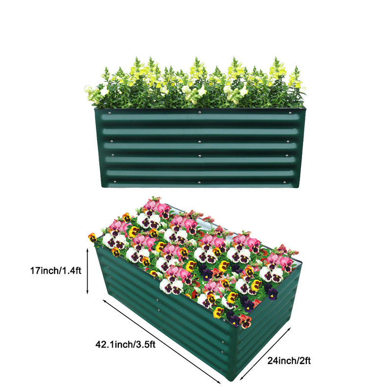 Plantas de lecho elevado de metal resistentes a la intemperie