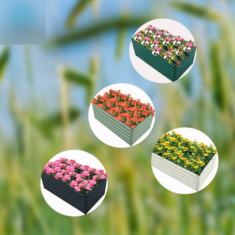 Plantas de lecho elevado de metal resistentes a la intemperie