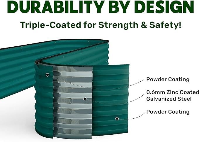 Antirust Outdoor Metal Raised Garden Bed 2*2*0.3Ft For Herb Succulent Dark Green