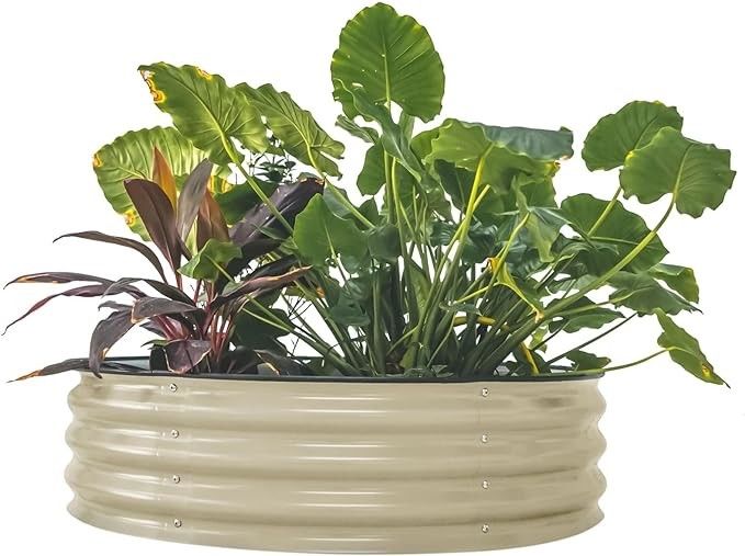 Les jardins galvanisés ronds modernes au-dessus du sol Planteurs métalliques pour les légumes