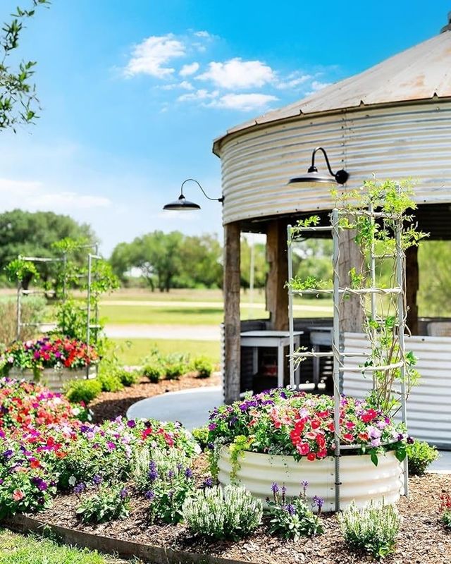 Les jardins galvanisés ronds modernes au-dessus du sol Planteurs métalliques pour les légumes
