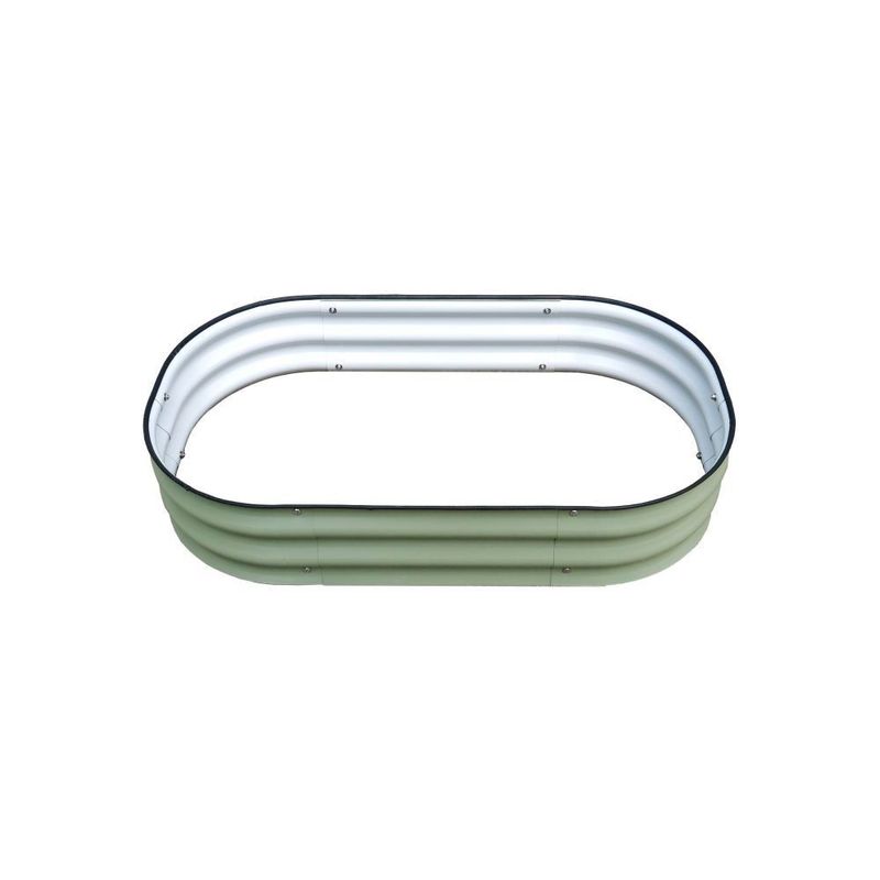 Galvanizli Metal Oval Yükseltilmiş Bahçe Yatağı Dışarıda Bahçecilik için Yükseltilmiş Bahçe Yatağı Kit 3.4x2x0.66 FT Bahçe Bitkisi Kutusu