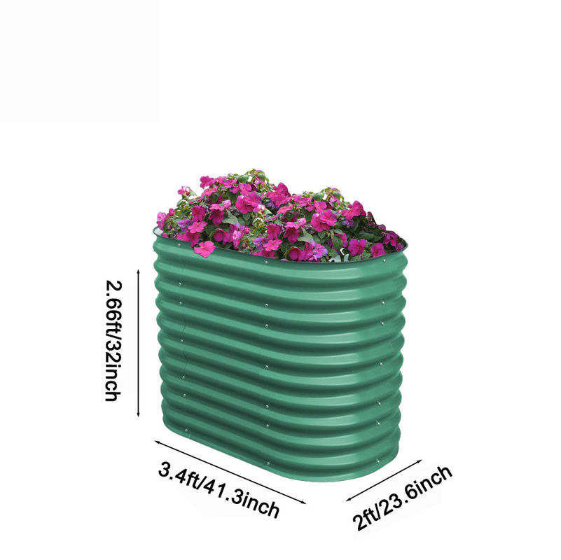 کیت تخت باغ بلند گالوانیزه در خارج از خانه باغ بلند باغ باغ 3.4*2*2.66 فوت بستر های باغ بلند فلزی برای سبزیجات
