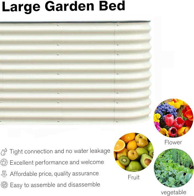 4.9*2*2.66 Ft Acciaio Alzato Letto da giardino Esterno Metallo Alzato Piantatore Per Piante Verdure E Fiori Verde chiaro