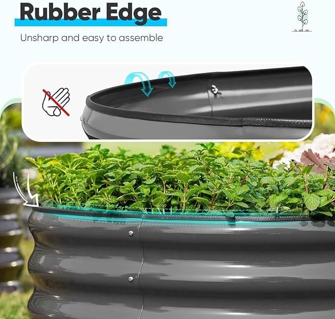 4.9FT(D) X4.9FT(W) X1.4FT(H) Cama de jardim metálica para jardim para vegetais Flores Ervas