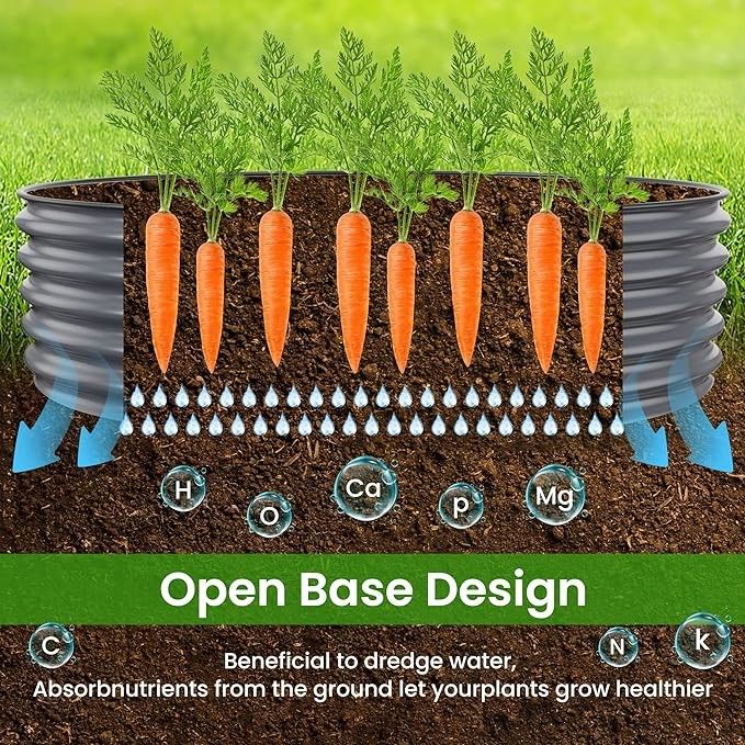 4.9FT(D) X4.9FT(W) X1.4FT(H) Cama de jardim metálica para jardim para vegetais Flores Ervas