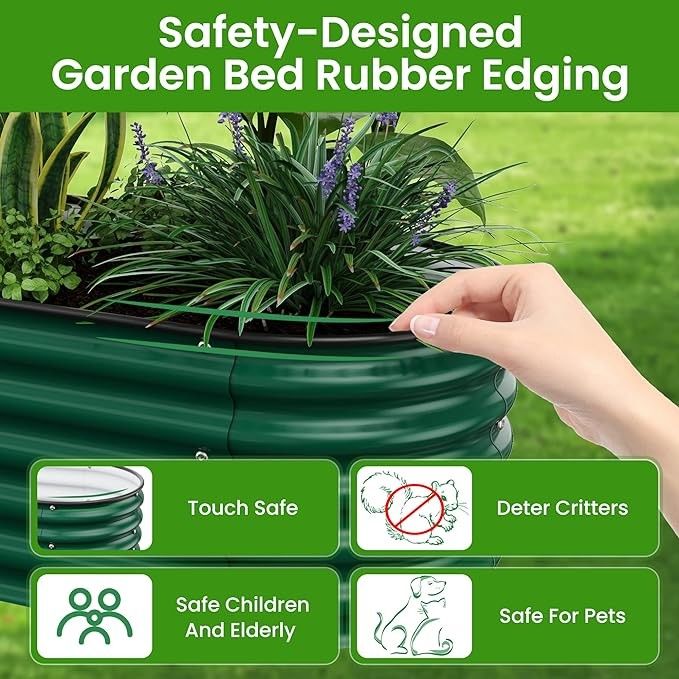Forte aço galvanizado levantado cama de plantação de jardim 9.4 * 2 * 0.7 Ft fácil montagem