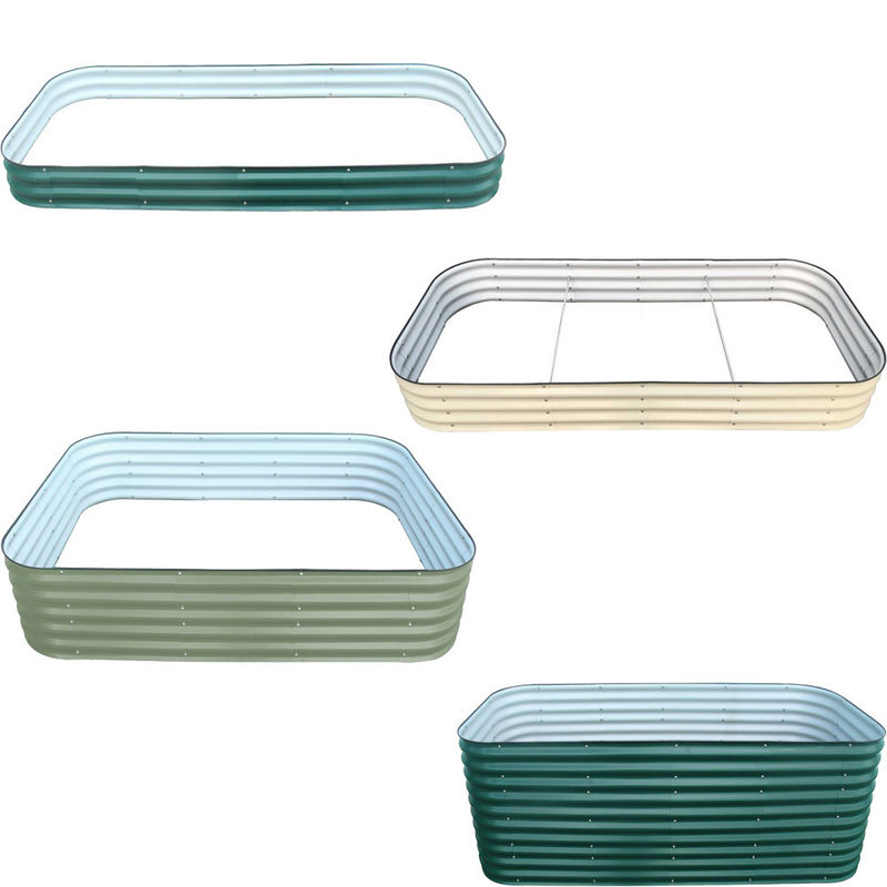 Forte aço galvanizado levantado cama de plantação de jardim 9.4 * 2 * 0.7 Ft fácil montagem