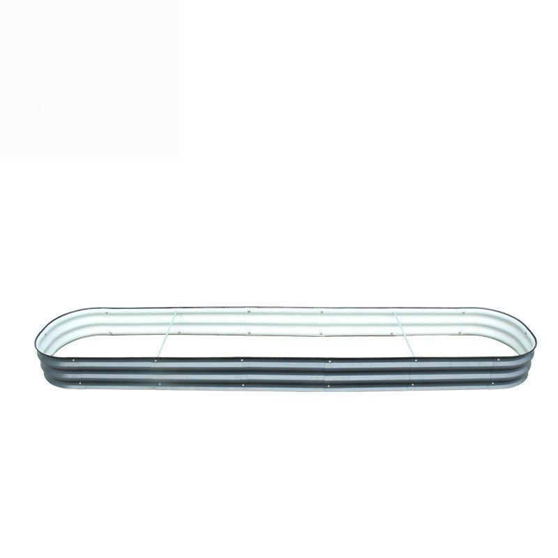 Rustproof 9.4X2X0.7FT Galvanized Steel Oval Raised Garden Bed For Growing Fresh Veggies