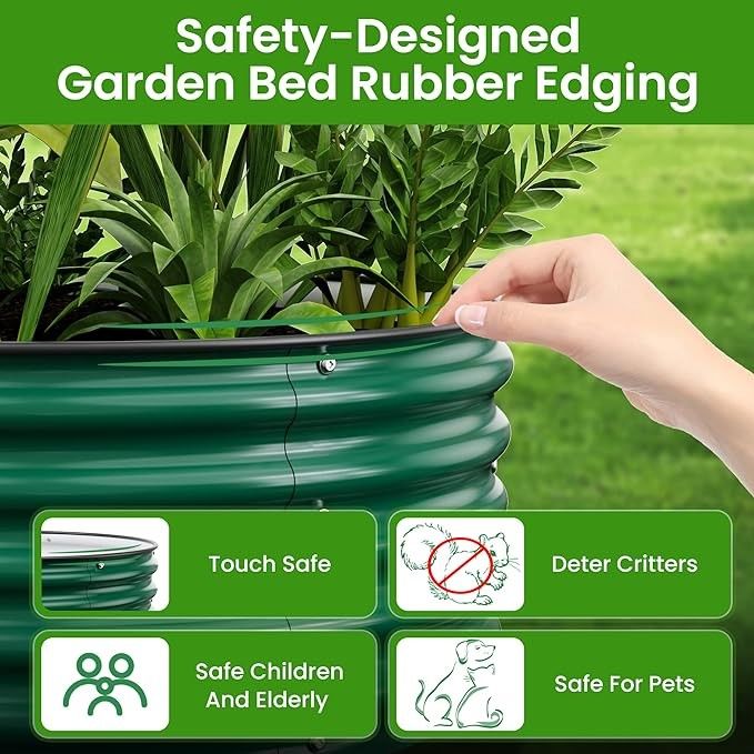 Modern 9.4*2*1.4 Ft Galvanizli Çelik Yükseltilmiş Bahçe Ekicisi Sebze için Sabit