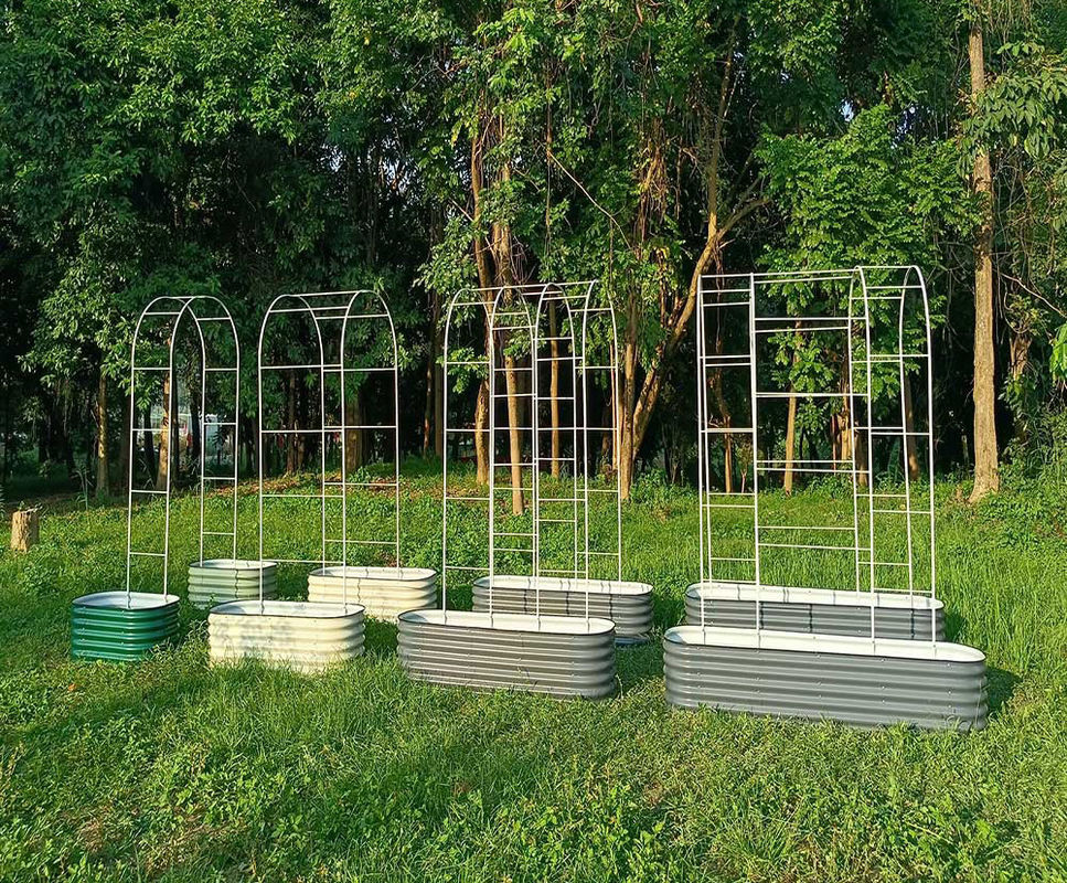 Σχήμα U 1.5ft * 8ft μεταλλικό αγγούρι δοχείο για ανυψωμένο κρεβάτι κήπο λαχανικά υποστήριξη καλλιέργειας